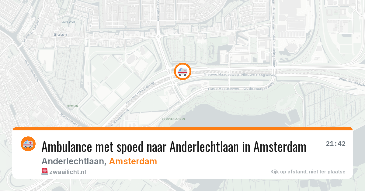 Ambulance met spoed naar Anderlechtlaan in Amsterdam — 9 jul 2026