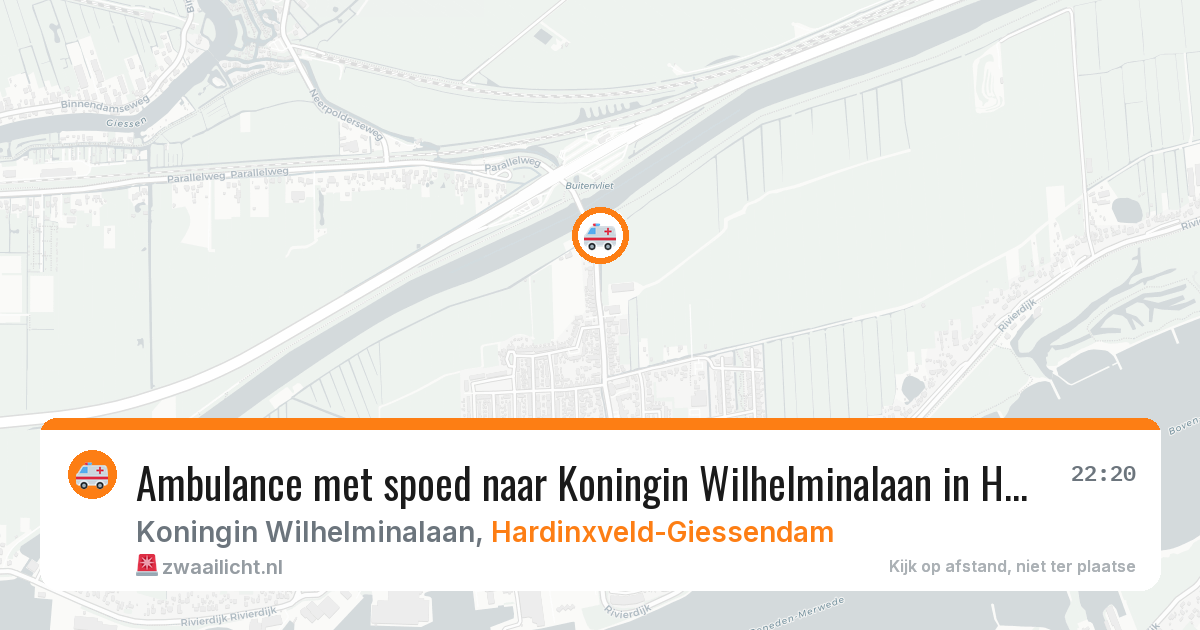 Ambulance met spoed naar Koningin Wilhelminalaan in Hardinxveld-Giessendam — 29 apr 2026