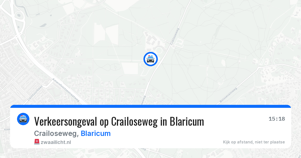 Verkeersongeval op Crailoseweg in Blaricum — 28 mei 2026