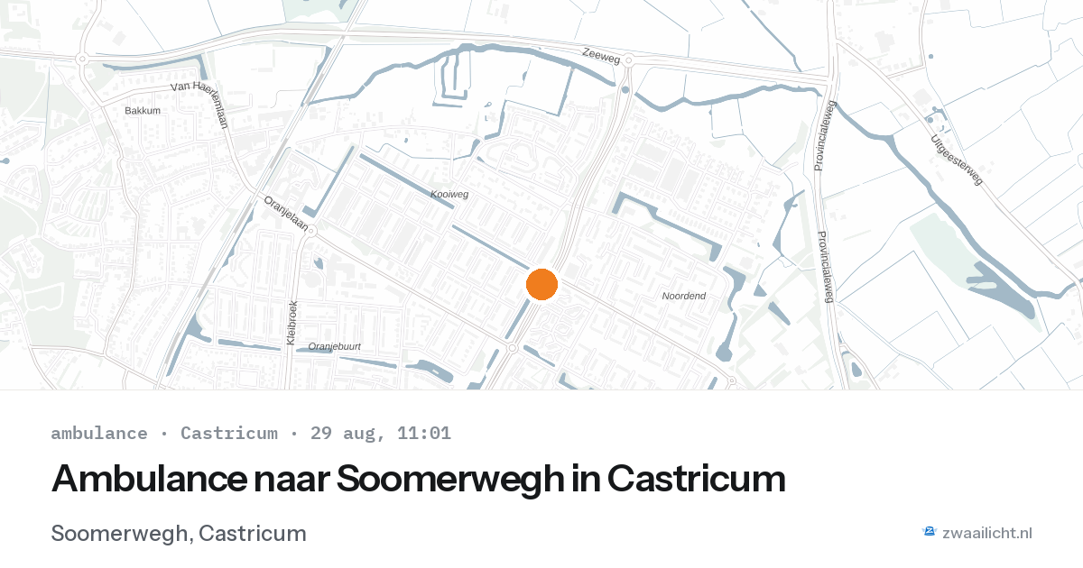 Ambulance naar Soomerwegh in Castricum — 29 aug 2026