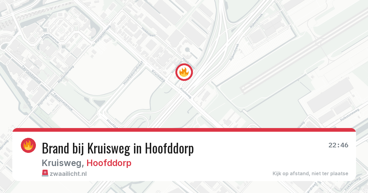 Brand bij Kruisweg in Hoofddorp — 1 aug 2026