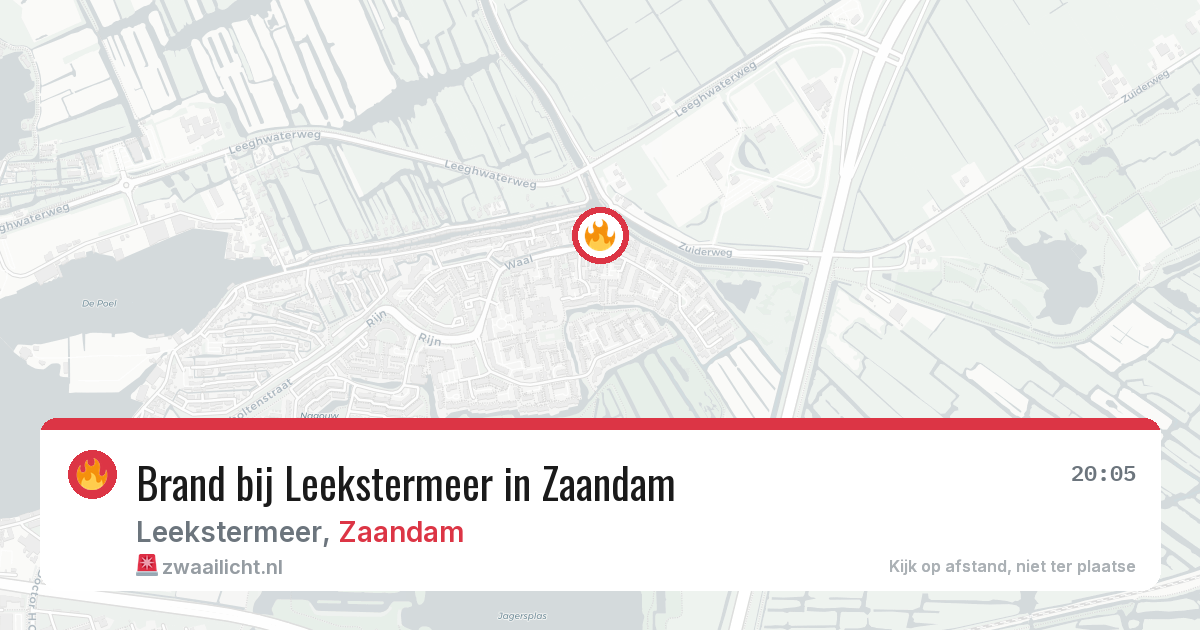 Brand bij Leekstermeer in Zaandam — 28 mrt 2026