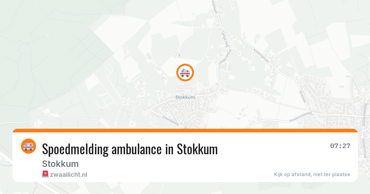 Spoedmelding ambulance in Stokkum — 1 aug 2026
