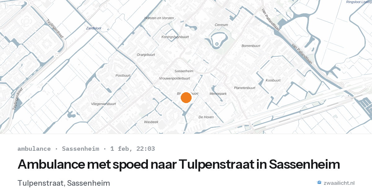 Ambulance met spoed naar Tulpenstraat in Sassenheim — 1 feb 2026