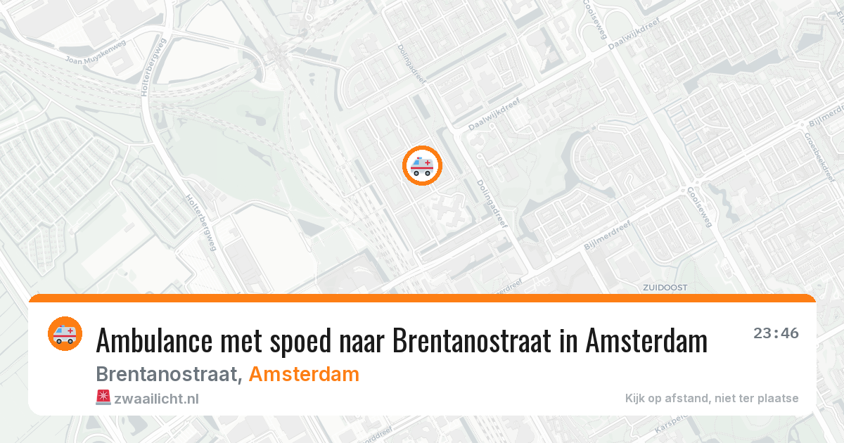 Ambulance met spoed naar Brentanostraat in Amsterdam — 21 mei 2026