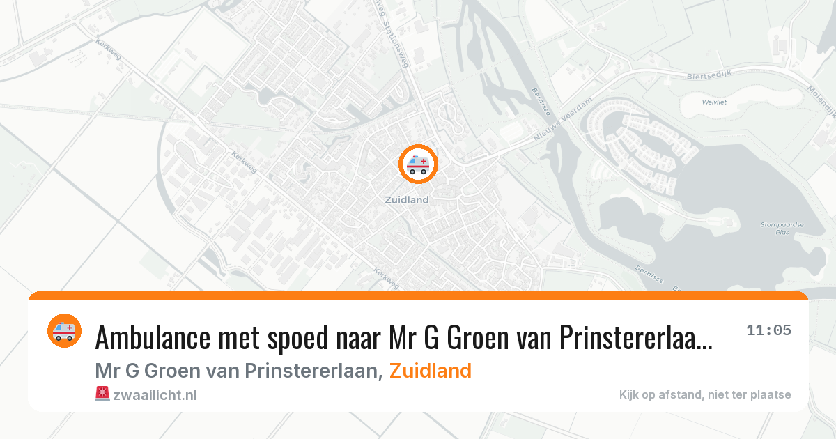 Ambulance met spoed naar Mr G Groen van Prinstererlaan in Zuidland — 4 jun 2026
