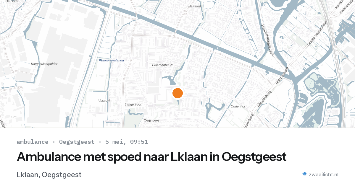Ambulance met spoed naar Lklaan in Oegstgeest — 5 mei 2026