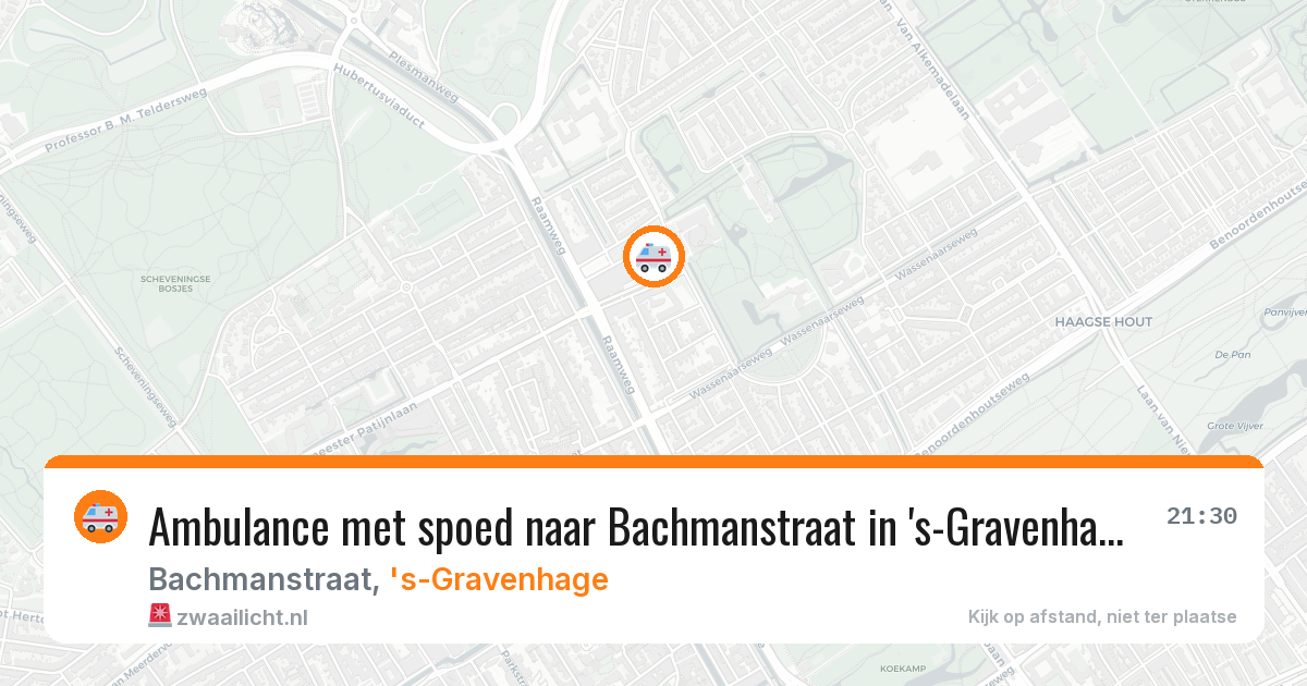 Ambulance met spoed naar Bachmanstraat in 's-Gravenhage — 1 aug 2026