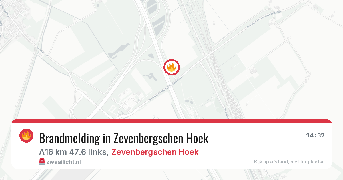 Brandmelding in Zevenbergschen Hoek — 14 aug 2026