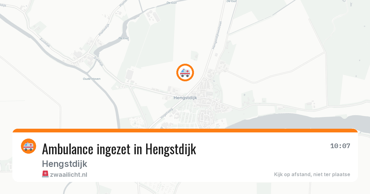 Ambulance ingezet in Hengstdijk — 8 aug 2026