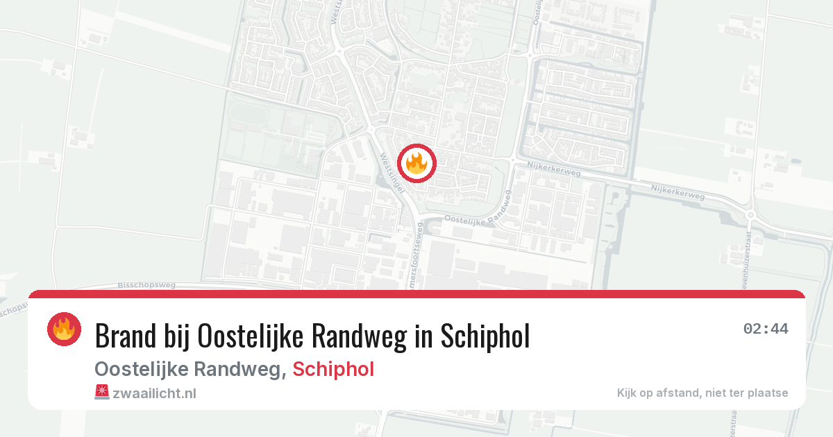 Brand bij Oostelijke Randweg in Schiphol — 22 mrt 2026