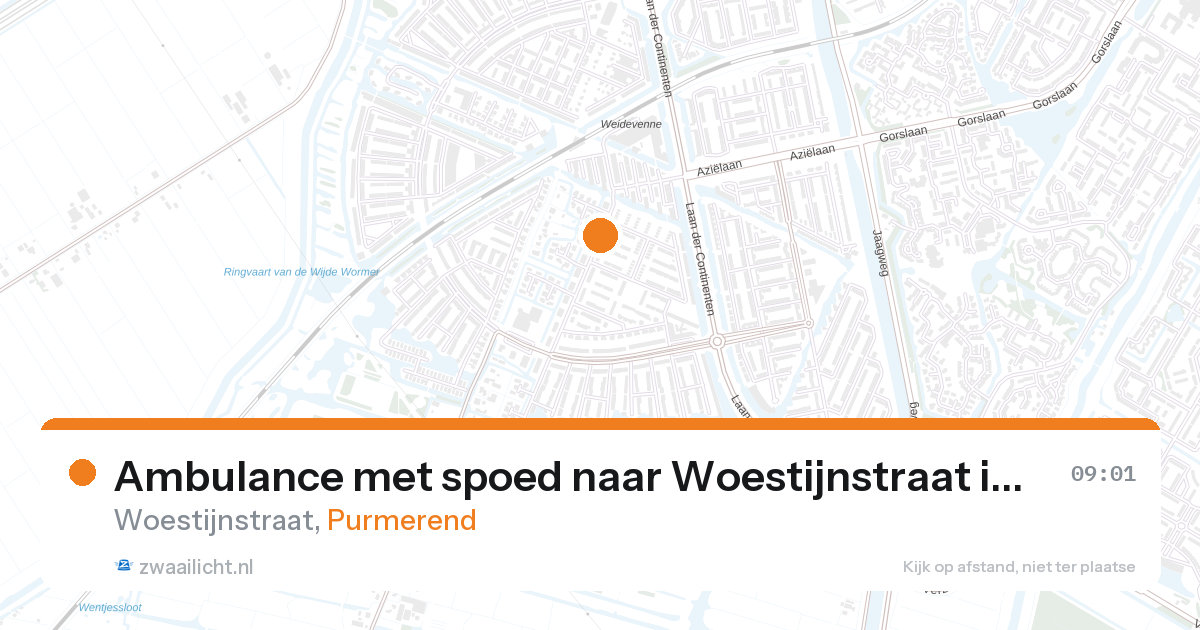 Ambulance met spoed naar Woestijnstraat in Purmerend — 24 jul 2026