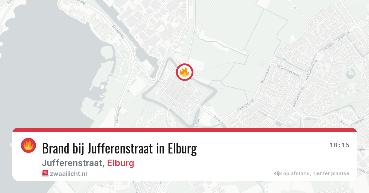 Brand bij Jufferenstraat in Elburg — 8 aug 2026