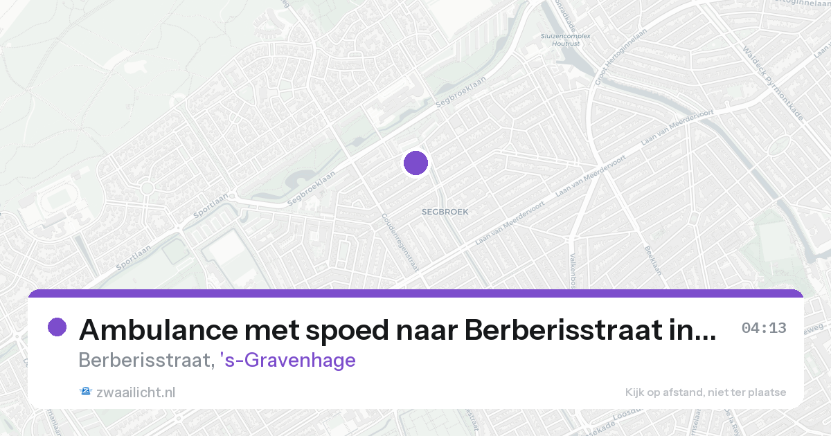 Ambulance met spoed naar Berberisstraat in 's-Gravenhage — 19 aug 2026
