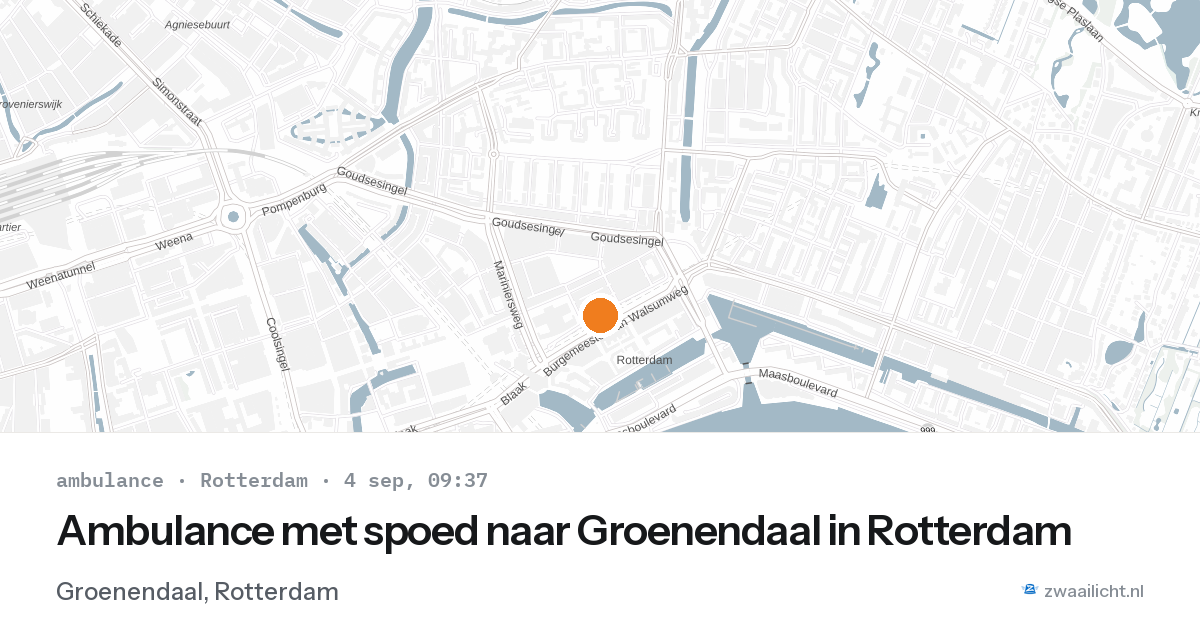 Ambulance met spoed naar Groenendaal in Rotterdam — 4 sep 2026