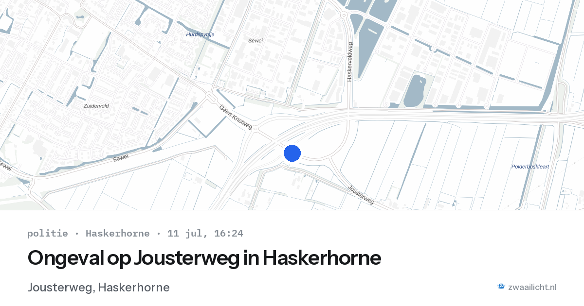 Ongeval op Jousterweg in Haskerhorne — 11 jul 2026