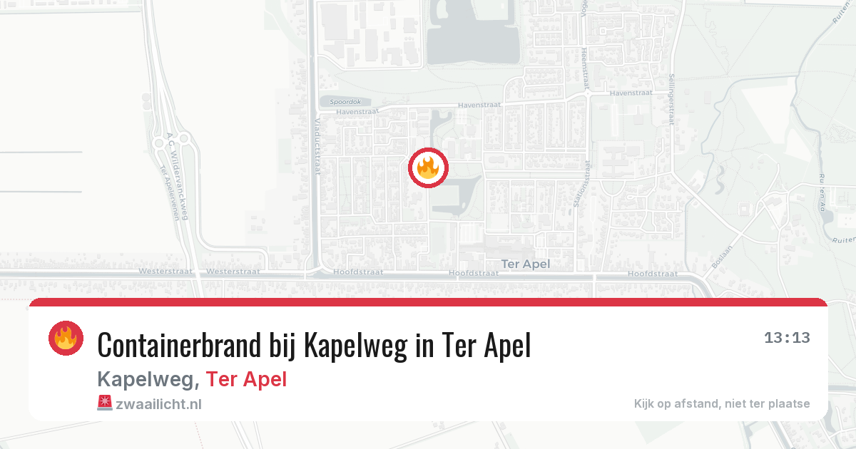 Containerbrand bij Kapelweg in Ter Apel — 19 mei 2026