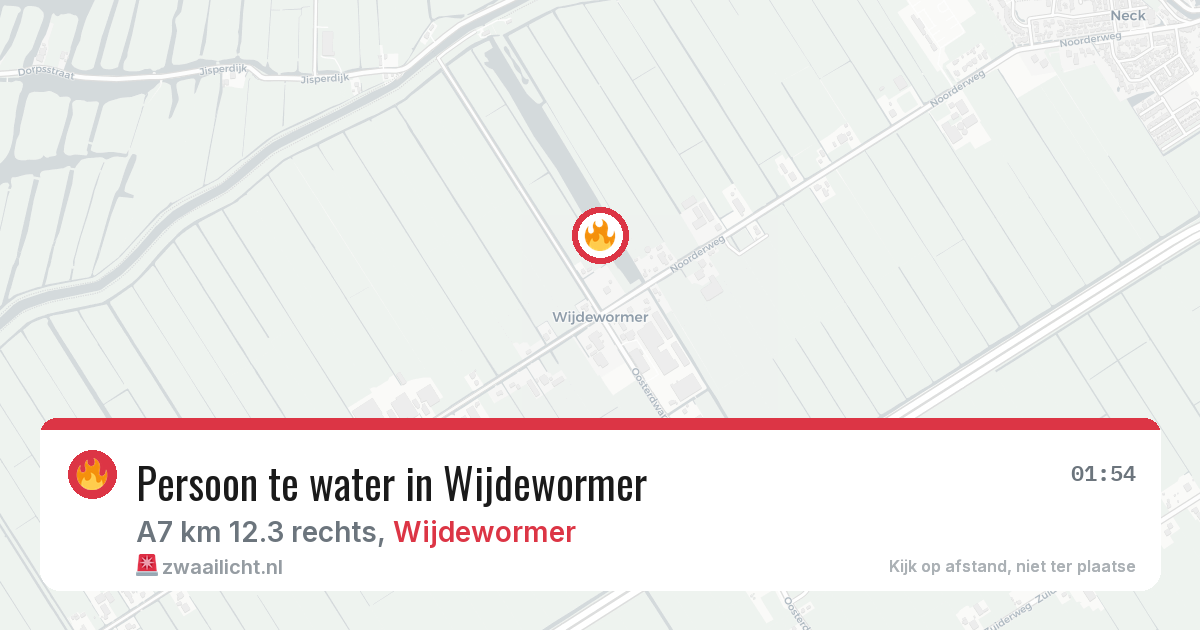 Persoon te water in Wijdewormer — 6 jun 2026