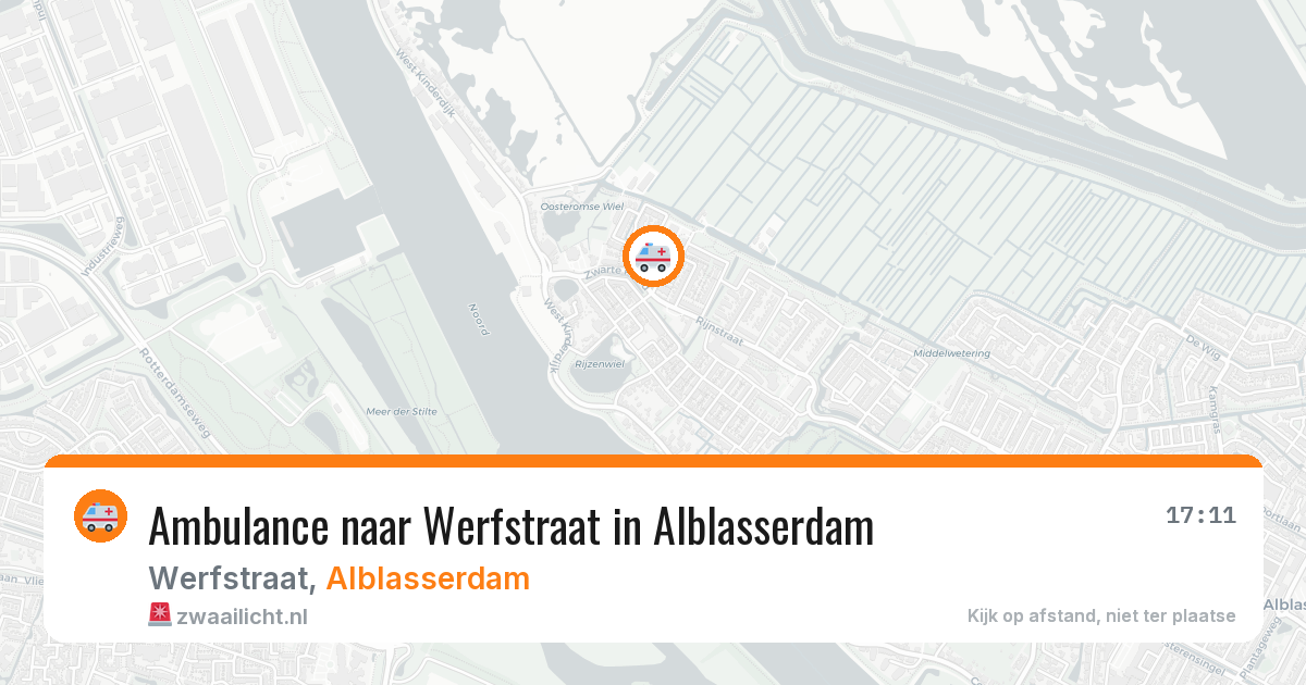 Ambulance naar Werfstraat in Alblasserdam — 21 jun 2026