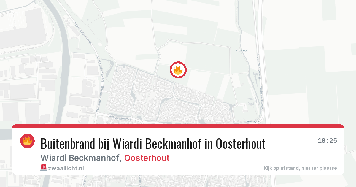 Buitenbrand bij Wiardi Beckmanhof in Oosterhout — 11 aug 2026