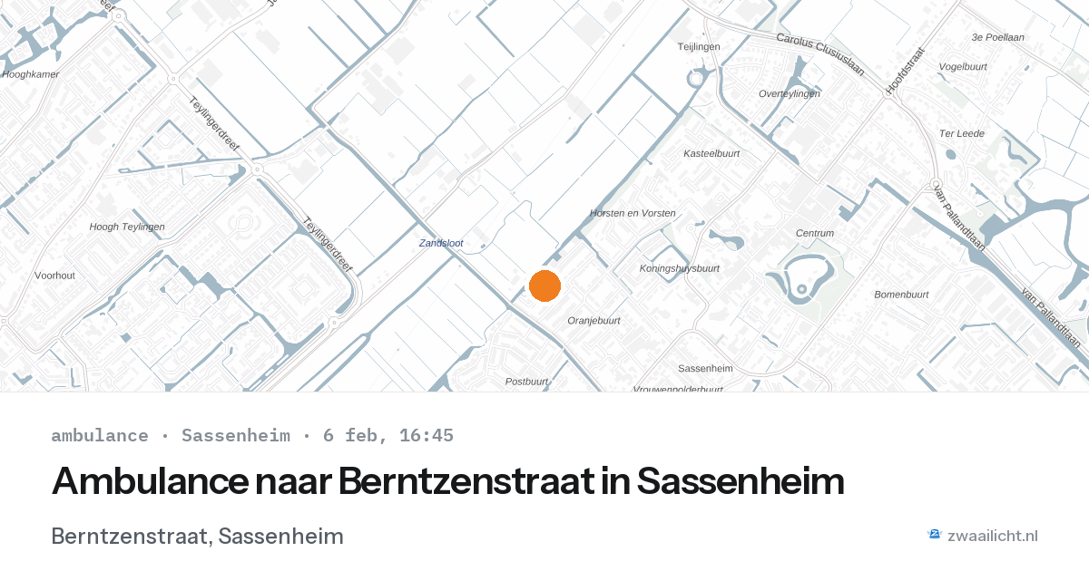 Ambulance naar Berntzenstraat in Sassenheim — 6 feb 2026