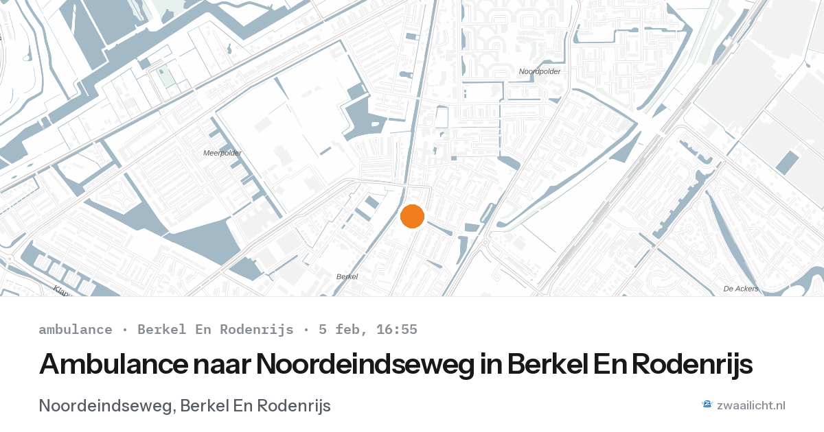 Ambulance naar Noordeindseweg in Berkel En Rodenrijs — 5 feb 2026