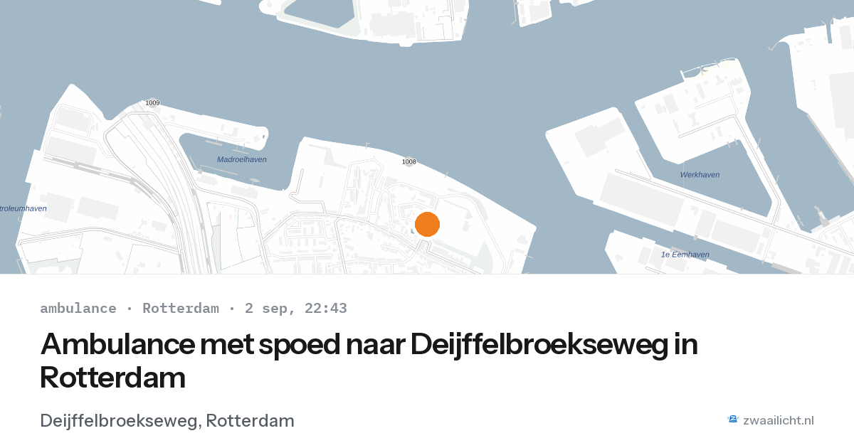 Ambulance met spoed naar Deijffelbroekseweg in Rotterdam — 2 sep 2026