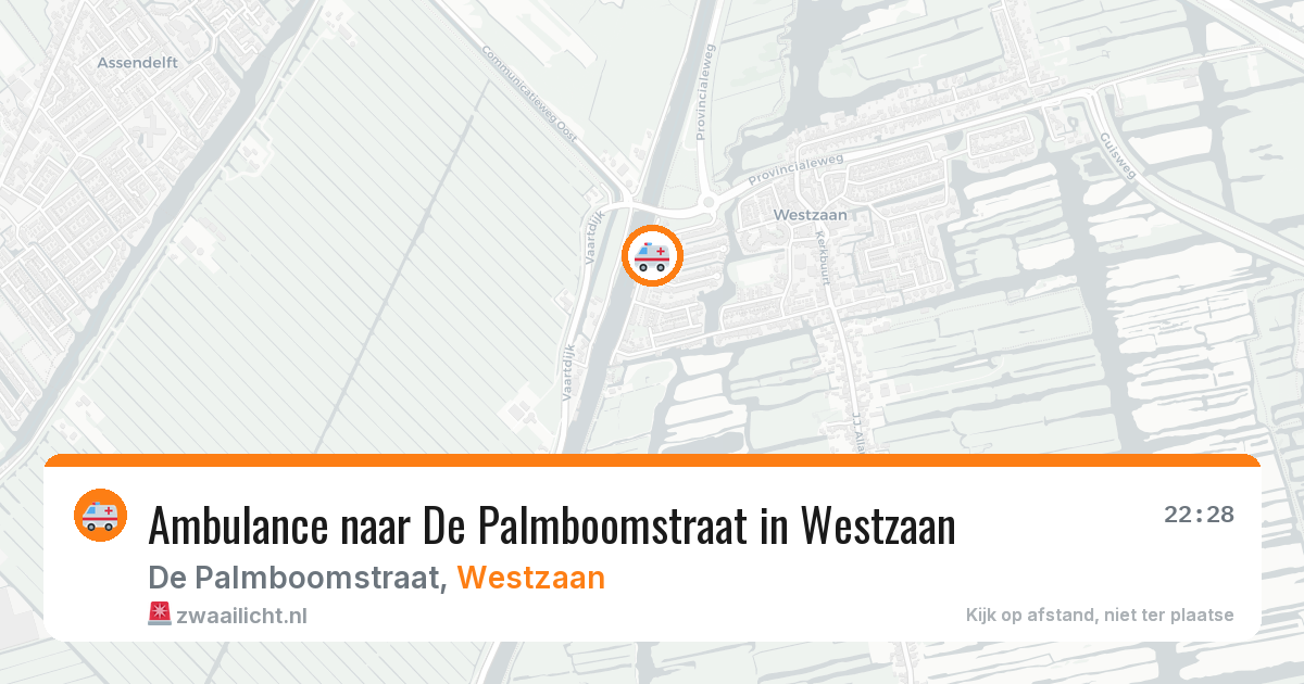 Ambulance naar De Palmboomstraat in Westzaan — 28 mrt 2026