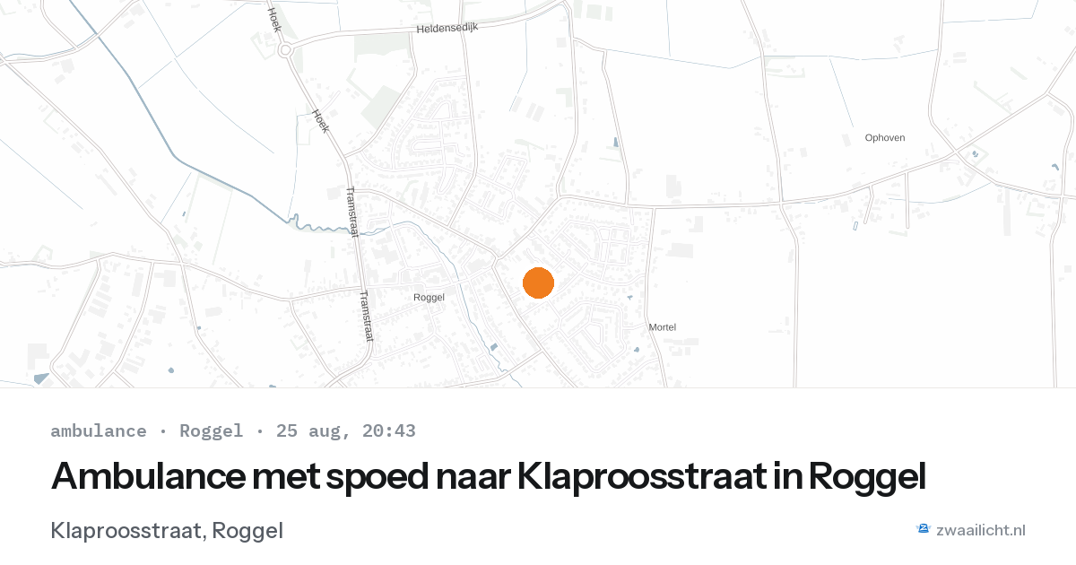Ambulance met spoed naar Klaproosstraat in Roggel — 25 aug 2026