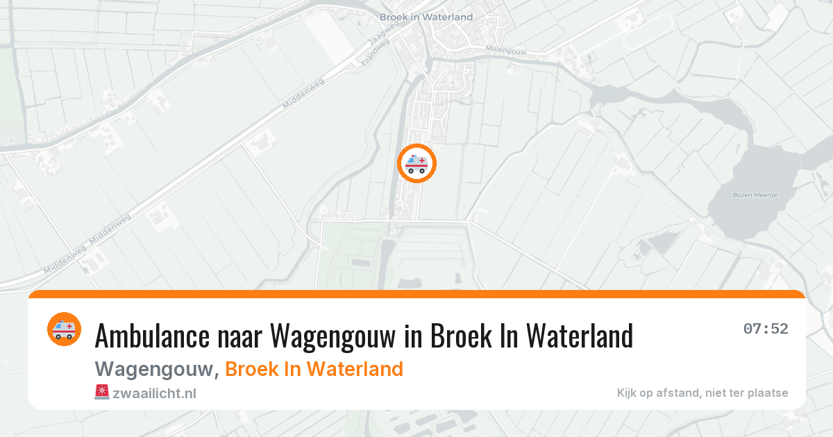 Ambulance naar Wagengouw in Broek In Waterland — 19 jun 2026