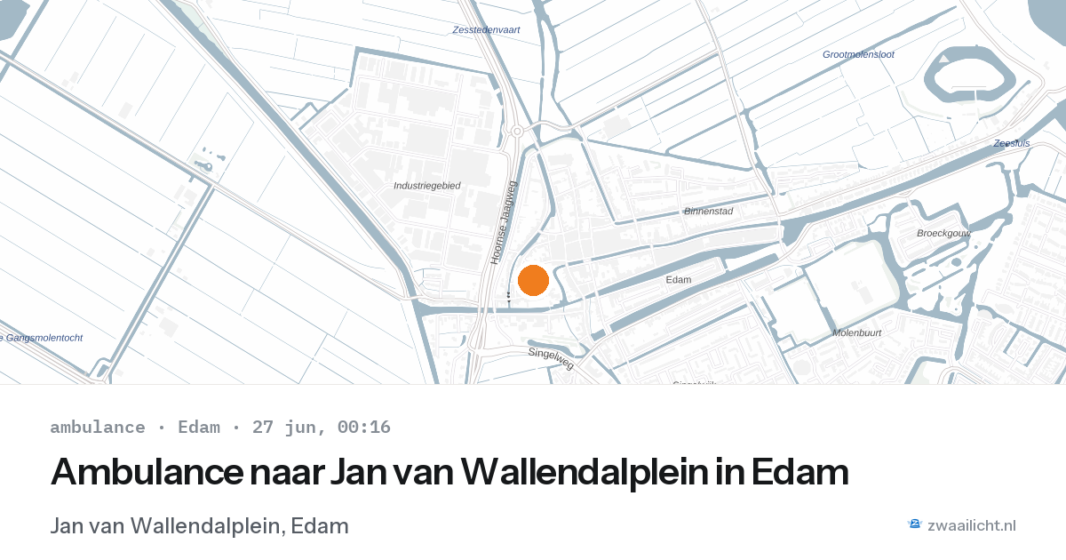 Ambulance naar Jan van Wallendalplein in Edam — 26 jun 2026