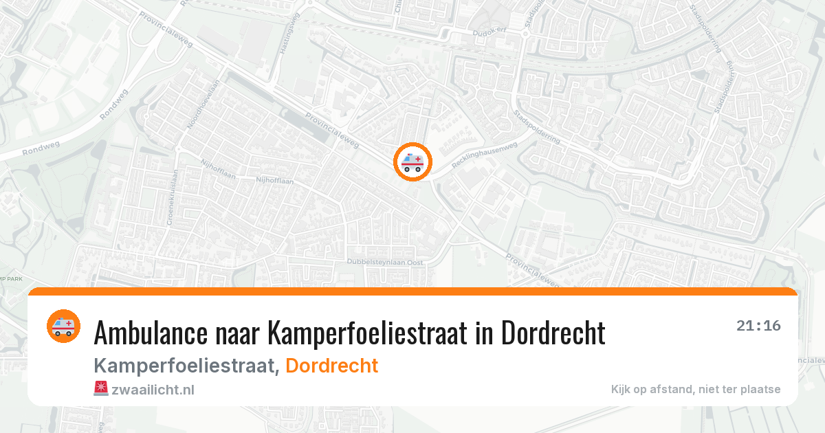 Ambulance naar Kamperfoeliestraat in Dordrecht — 19 jul 2026