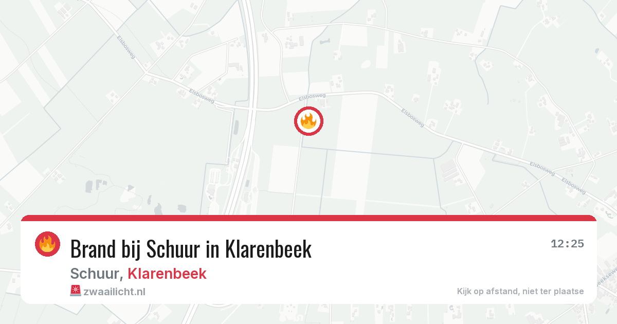 Brand bij Schuur in Klarenbeek — 13 aug 2026