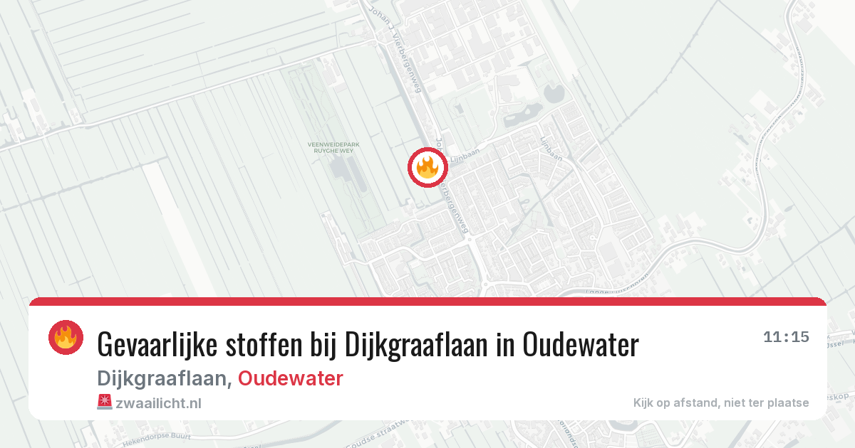 Gevaarlijke stoffen bij Dijkgraaflaan in Oudewater — 23 jul 2026