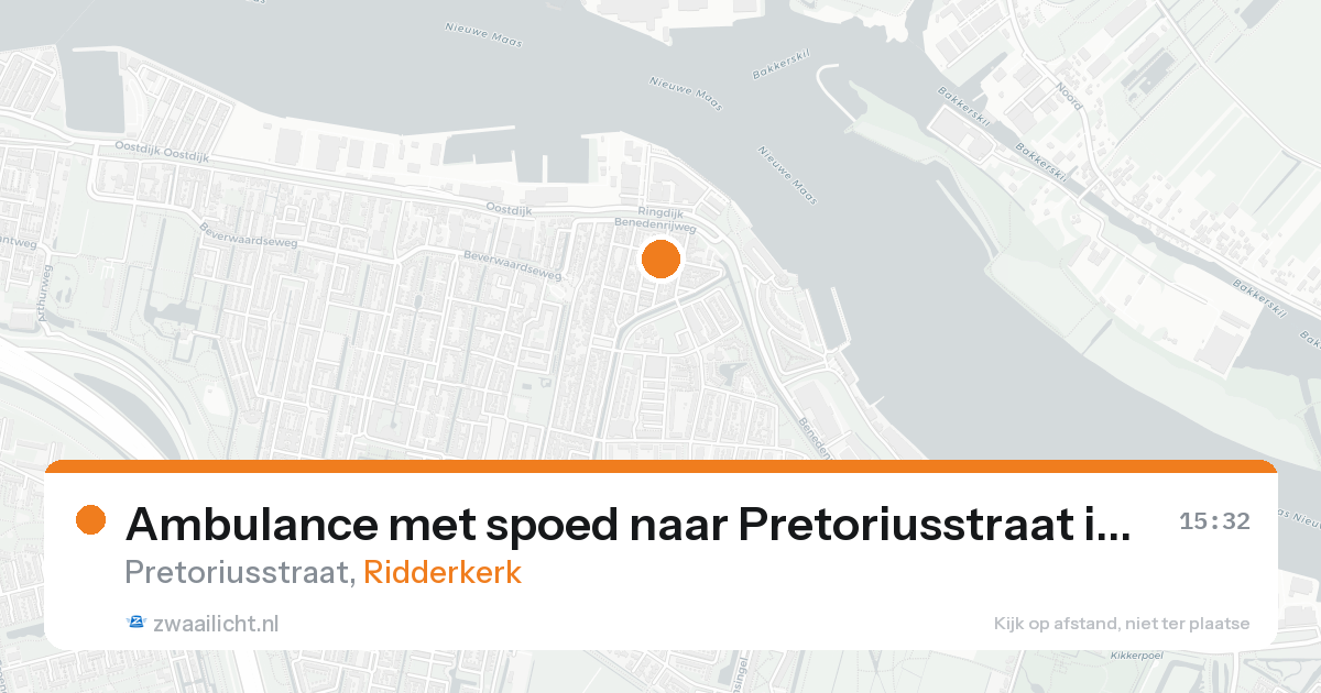 Ambulance met spoed naar Pretoriusstraat in Ridderkerk — 3 mei 2026