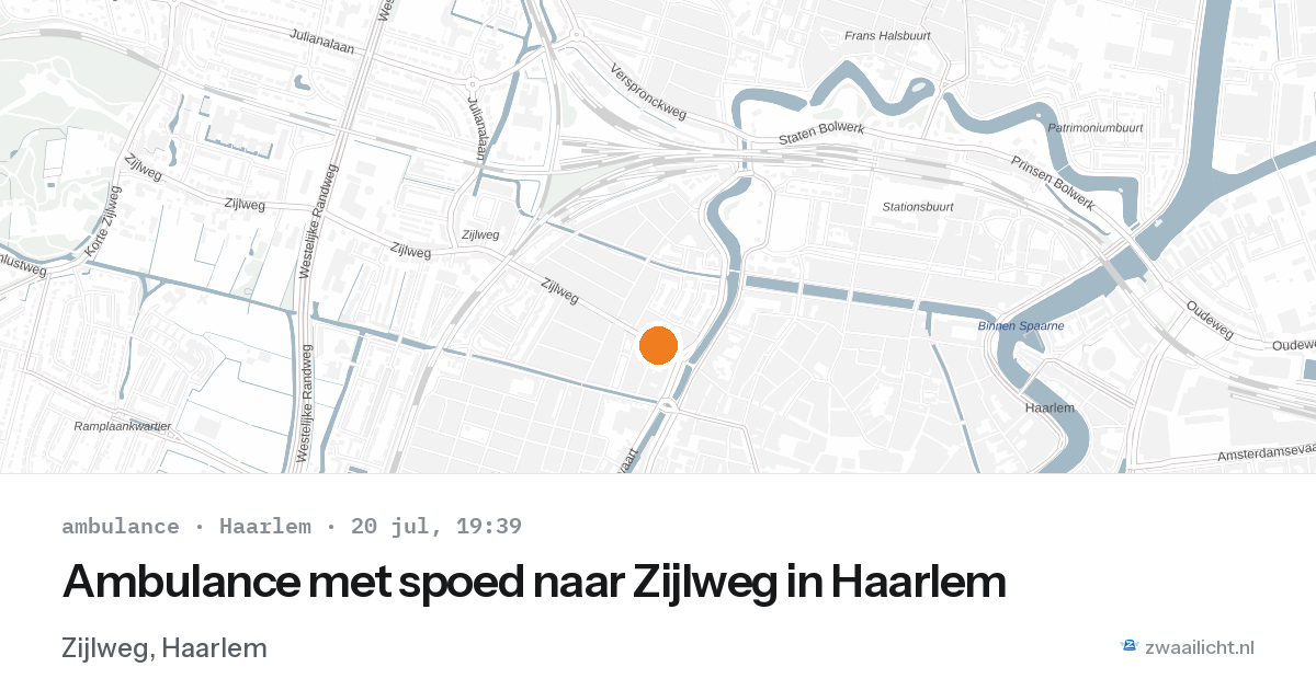 Ambulance met spoed naar Zijlweg in Haarlem — 20 jul 2026