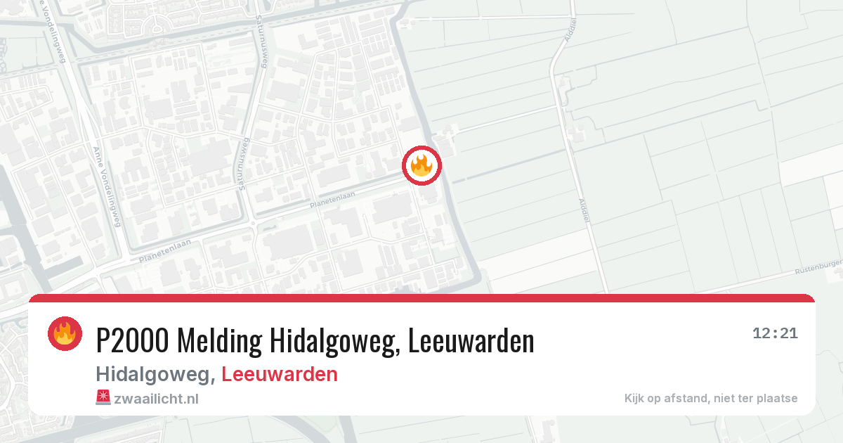 P2000 Melding Hidalgoweg, Leeuwarden — 6 aug 2026