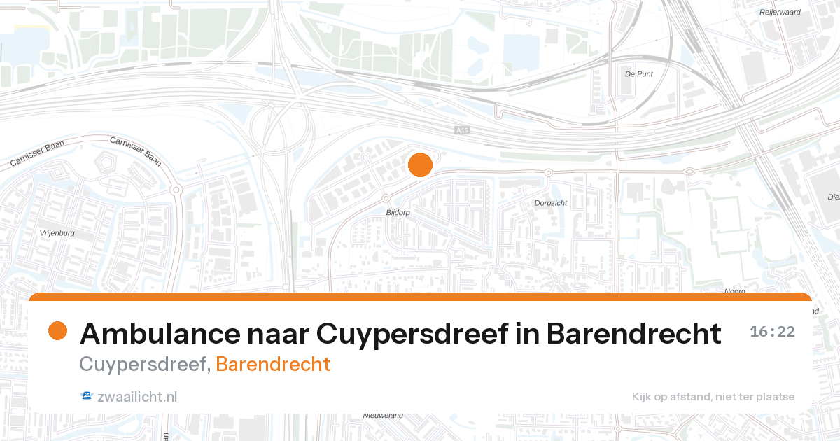 Ambulance naar Cuypersdreef in Barendrecht — 27 aug 2026