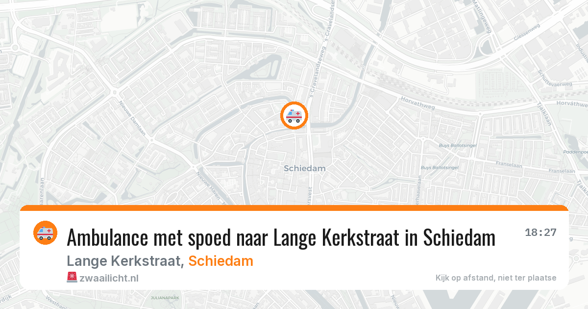 Ambulance met spoed naar Lange Kerkstraat in Schiedam — 23 mei 2026