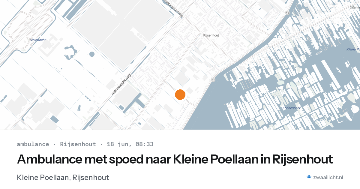 Ambulance met spoed naar Kleine Poellaan in Rijsenhout — 18 jun 2026
