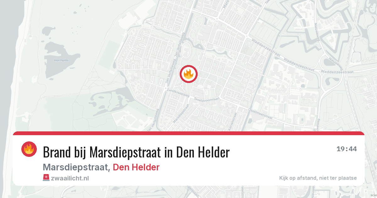 Brand bij Marsdiepstraat in Den Helder — 18 mrt 2026