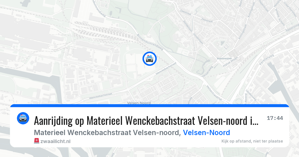 Aanrijding op Materieel Wenckebachstraat Velsen-noord in Velsen-Noord — 13 mei 2026
