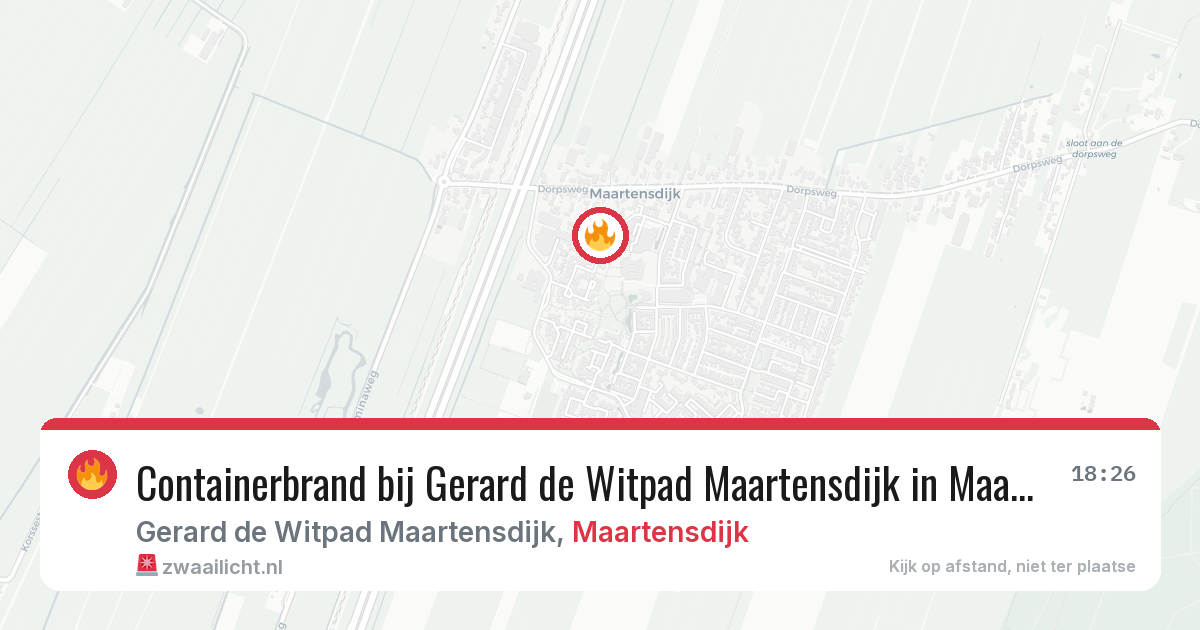 Containerbrand bij Gerard de Witpad Maartensdijk in Maartensdijk — 2 mrt 2026
