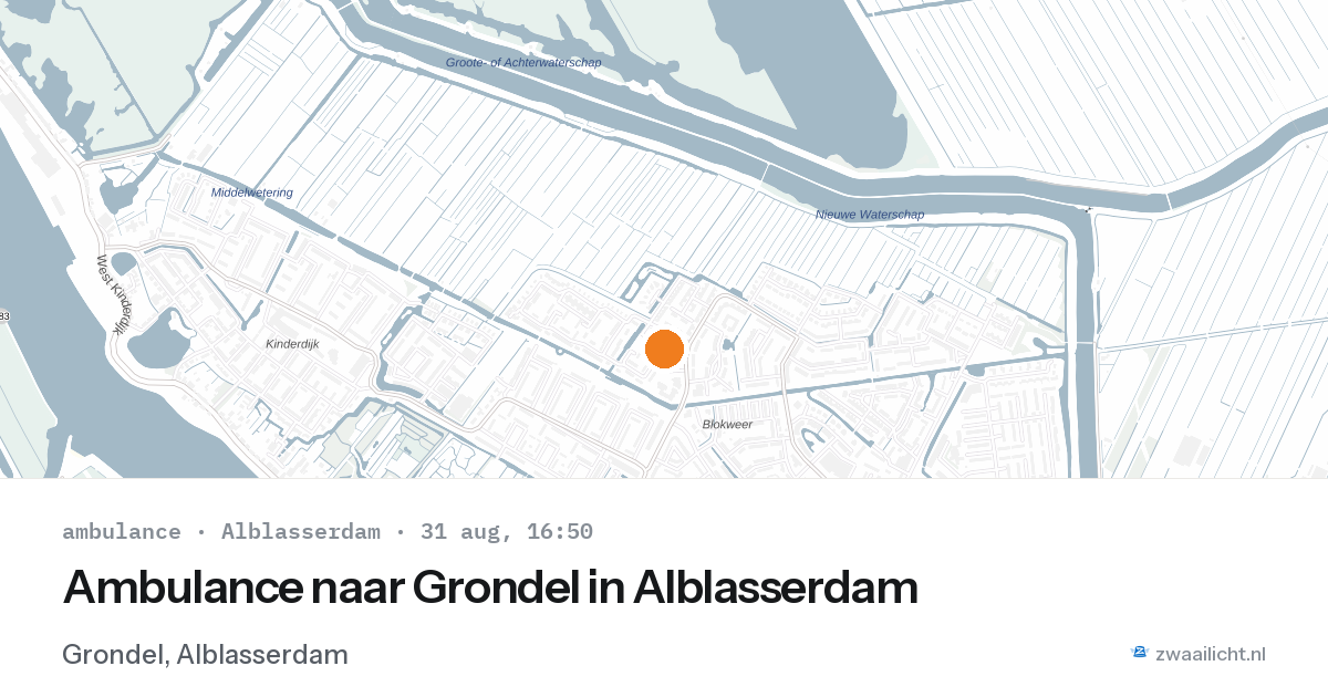 Ambulance naar Grondel in Alblasserdam — 31 aug 2026
