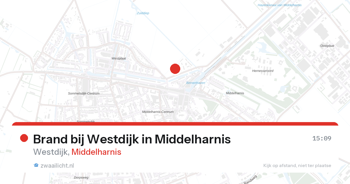 Brand bij Westdijk in Middelharnis — 28 aug 2026