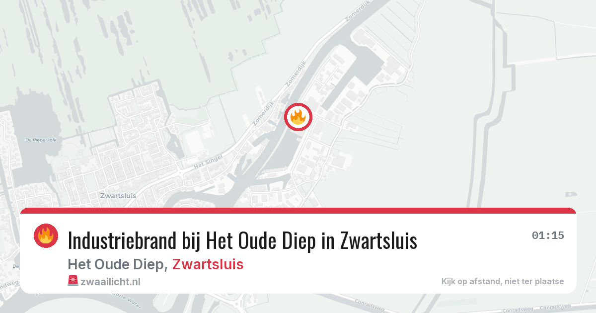 Industriebrand bij Het Oude Diep in Zwartsluis — 10 aug 2026