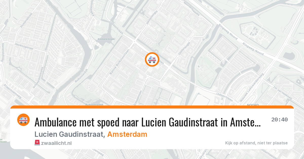 Ambulance met spoed naar Lucien Gaudinstraat in Amsterdam — 14 jun 2026
