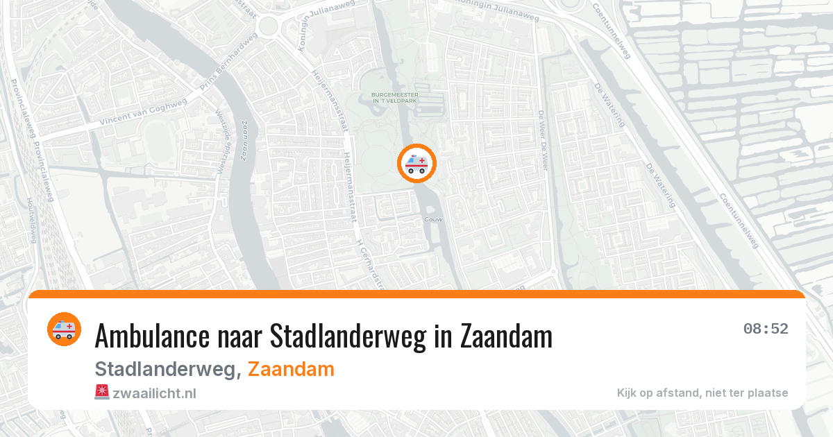 Ambulance naar Stadlanderweg in Zaandam — 8 mei 2026