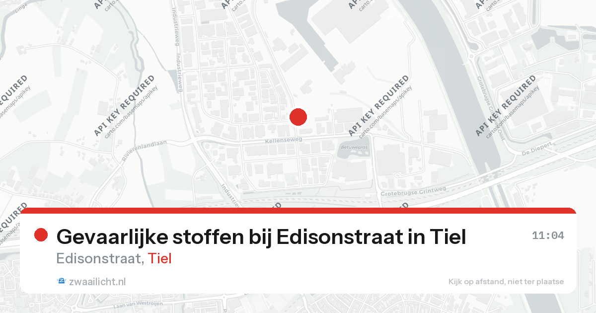 Gevaarlijke stoffen bij Edisonstraat in Tiel — 26 aug 2026