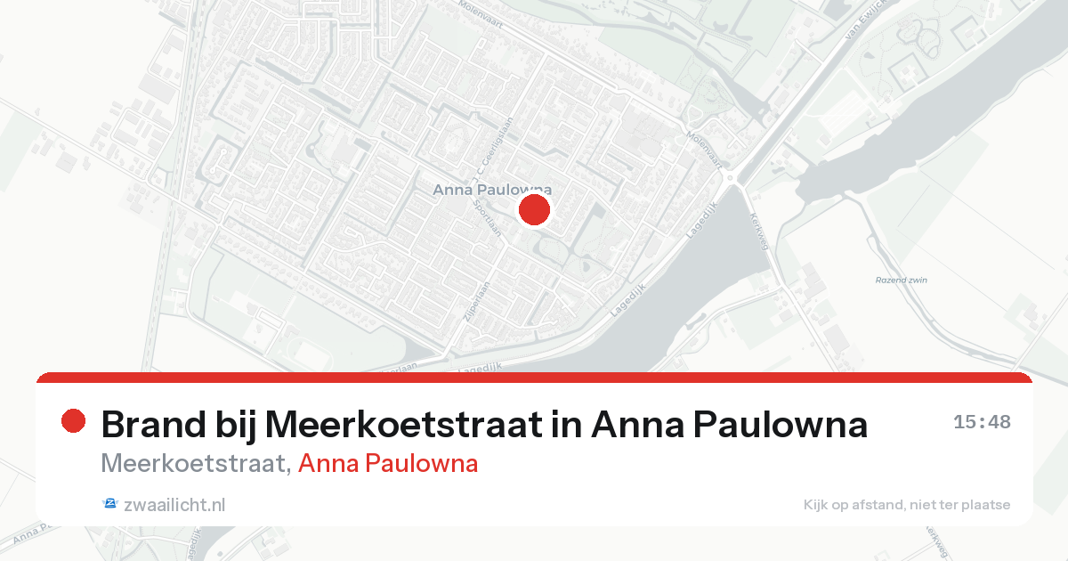 Brand bij Meerkoetstraat in Anna Paulowna — 17 aug 2026